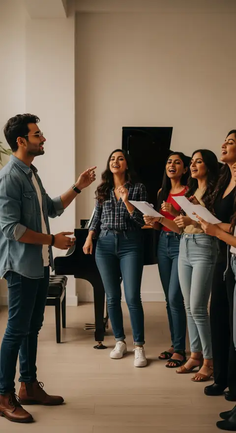 Learn basic musical elements like pulse, rhythm, meter, melody, and harmony. \n\n